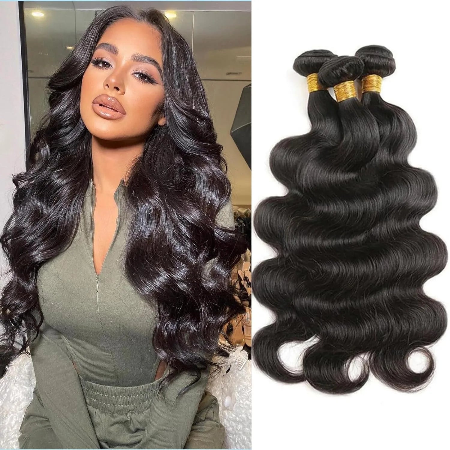 Brazilian Body Wave Human Hair Bundles Natural Hair Weave Deal 10-30Inch 100% Human Hair  Remy Hair Extensions