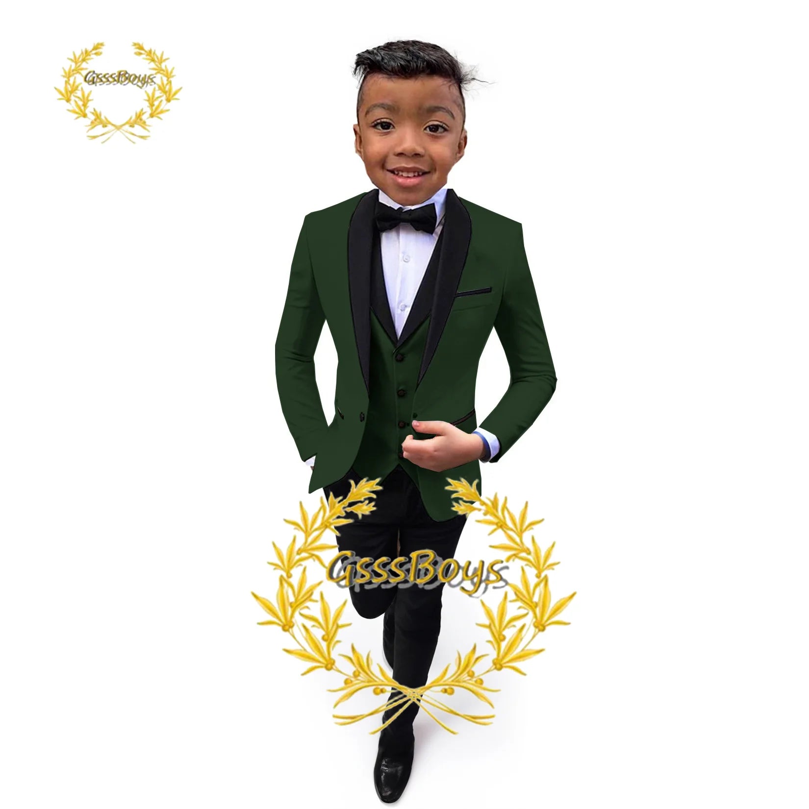 Boys Suit Wedding Tuxedo 3 Piece Shawl Collar Jacket Pants Vest Child Formal Blazer Set Slim Fit Outfit costume garcon mariage