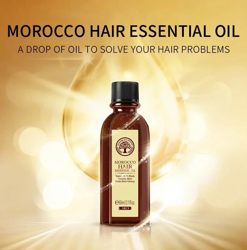 Laikou Argan Hair Oil Essential Oil Natural Anti-hair Loss Prevent Hair Dry Soft Nourishing Frizz Damaged Repair Care 60ml