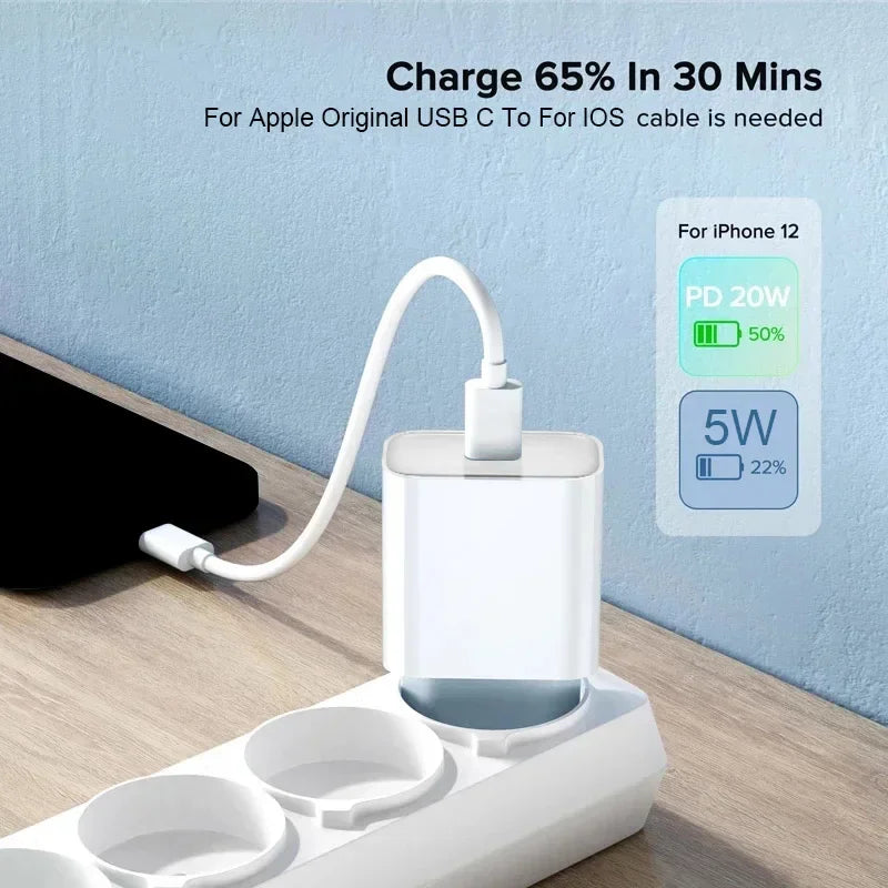 20W Fast Charger For iPhone 13 mini 12 11 pro  14 Pro Max Plus X XR XS USB Type C Fast Charging Charger Cable Accessories
