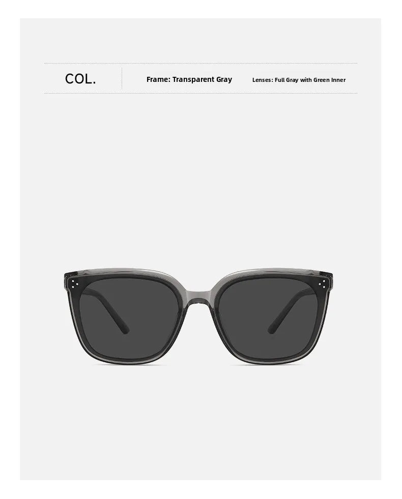 2025 New GM Sunglasses Women's Premium Large Face Slimming Sun Glasses Men's UV Protection LOLOE Fashionable round Face Suitable