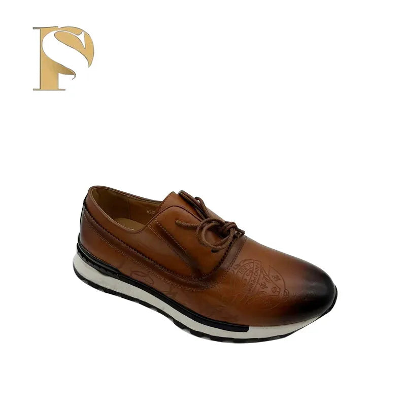 New men's PU dress shoes pattern brand design senior place dress comfortable men's shoes