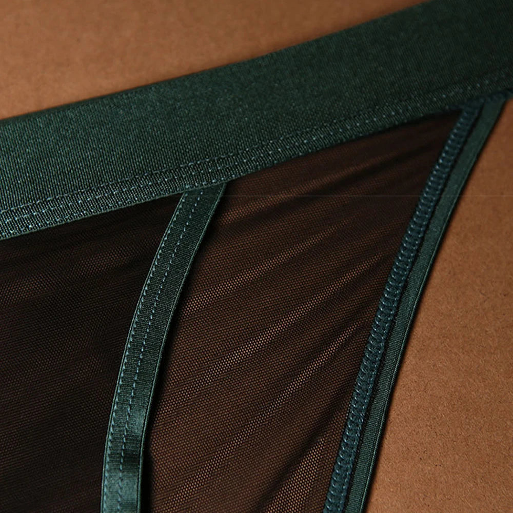 Women's Underwear see Through Seamless Panties Wide Brimmed Mesh Sheer Sexy Lace Ladies Light Girls Low Waist Briefs