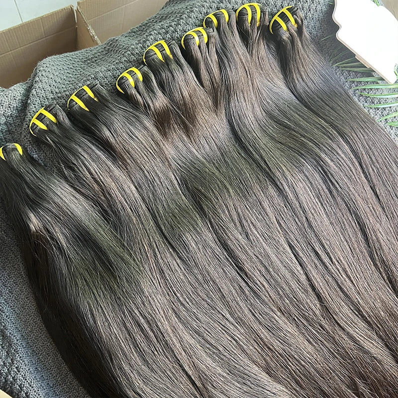 Vietnamese Bone Straight 100% Human Hair Bundles Unprocessed Raw Hair Extensions For Women Natural Color Double Weft 10-36inch