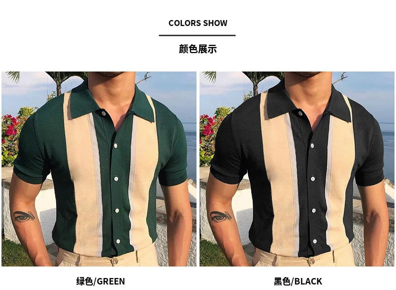 2026 Men's Summer Polo Shirt Short Sleeve Polo Business Party T-Shirt High Quality Men's Polo Shirt Streetwear Casual Knit Tops
