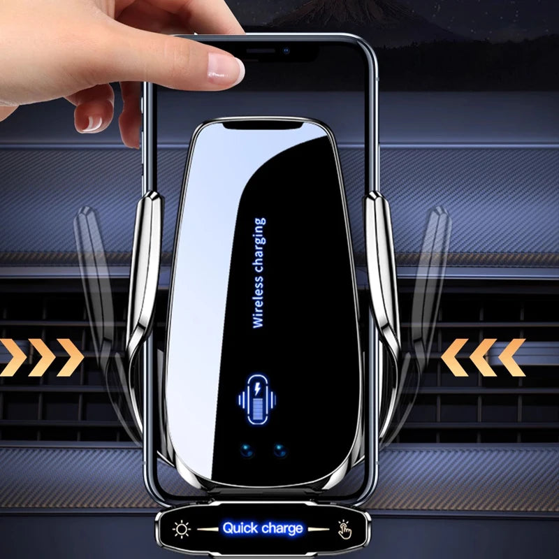 Wireless Charger For Car Mobile Cell Phone Holder Support For Mobile Car Mount Automotive Electric Induction Auto Clamping