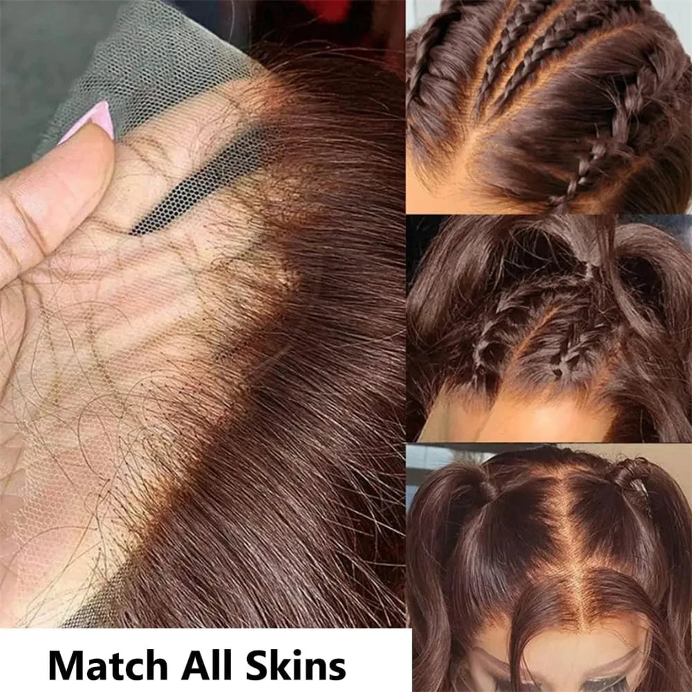 #4 Colored Body Wave Human Hair Bundles With Frontal Body Wave Hair Weaves Bundles With 13x4 Lace Frontal Bundles With Closure