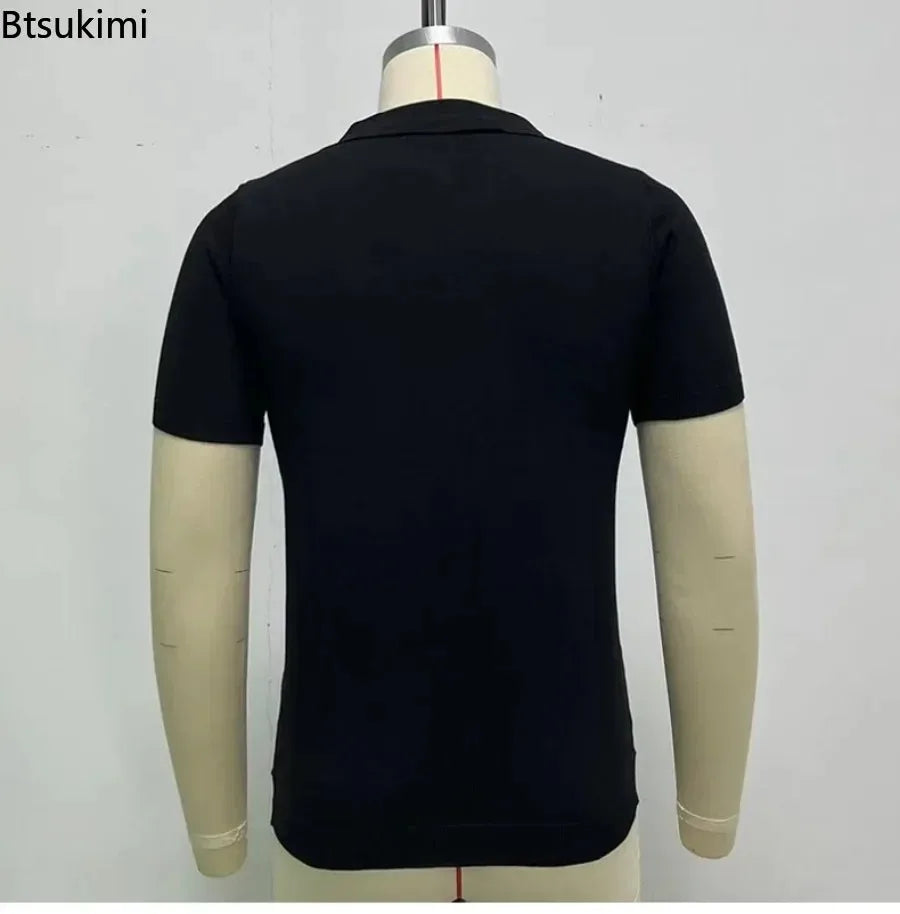 2026 Men's Summer Polo Shirt Short Sleeve Polo Business Party T-Shirt High Quality Men's Polo Shirt Streetwear Casual Knit Tops