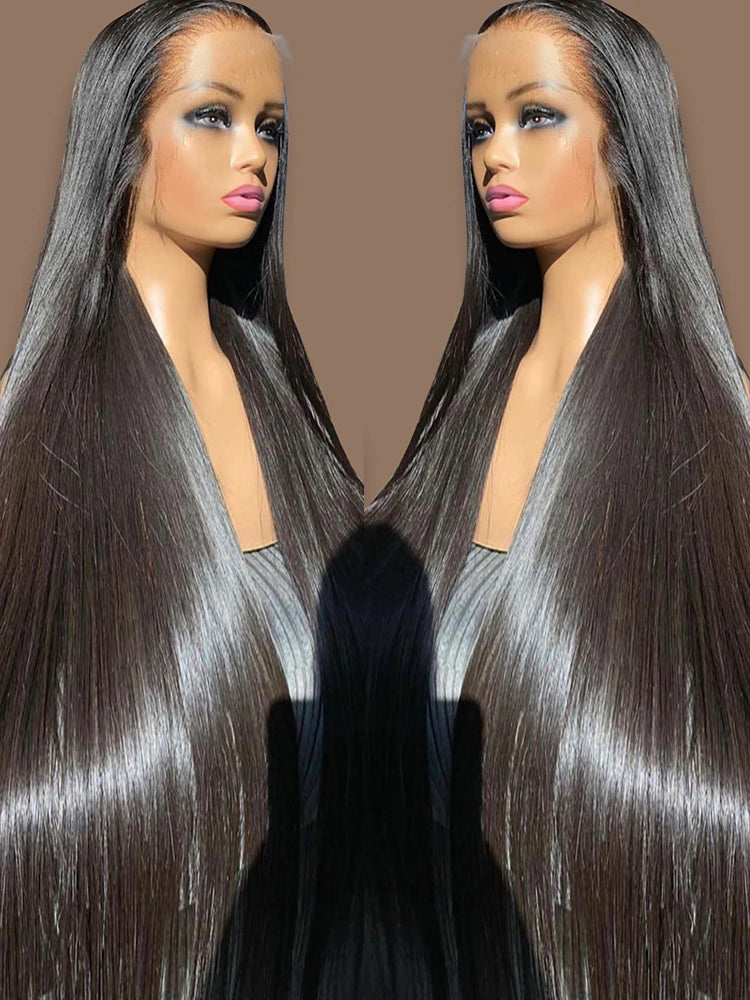30 40 Inch Bone Straight 13x6 Hd Lace Frontal Human Hair Wig 13x4 Brazilian Pre Plucked Hair Wig Human Hair Wigs For Black Women