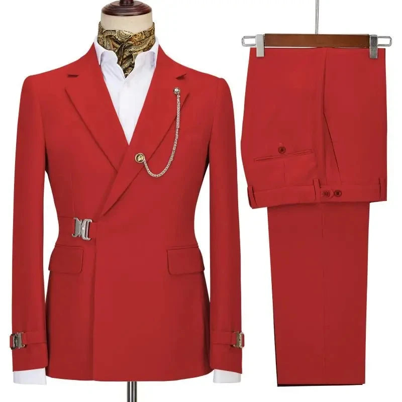 Men's Suits Blazer Pants for Men 2025 Jacket Italian Design Notched Lapel Party Wedding Slim Fit Costume Homme 2 Piece Clothing