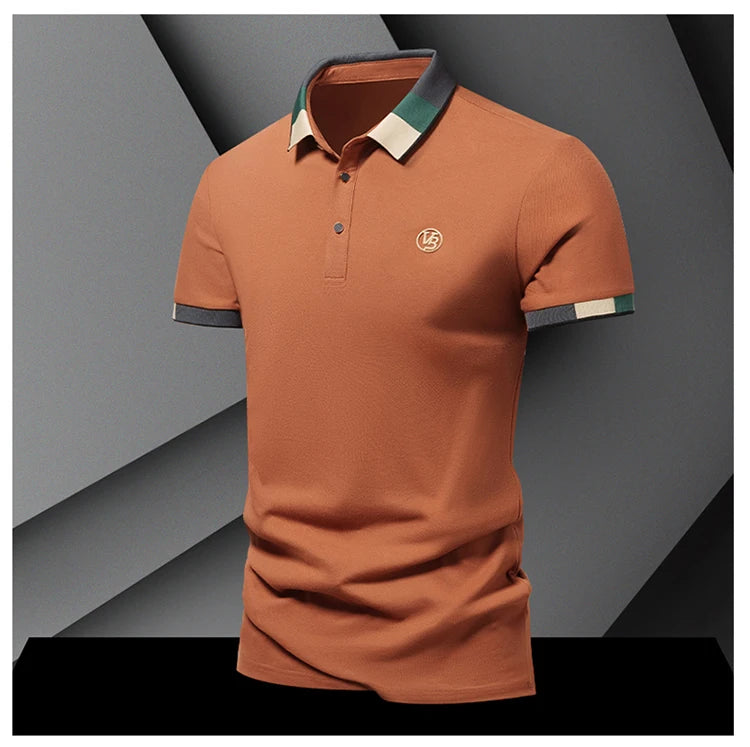 POLO shirt men's summer fashion ice silk quick drying short sleeved T-shirt solid color loose casual business collar top