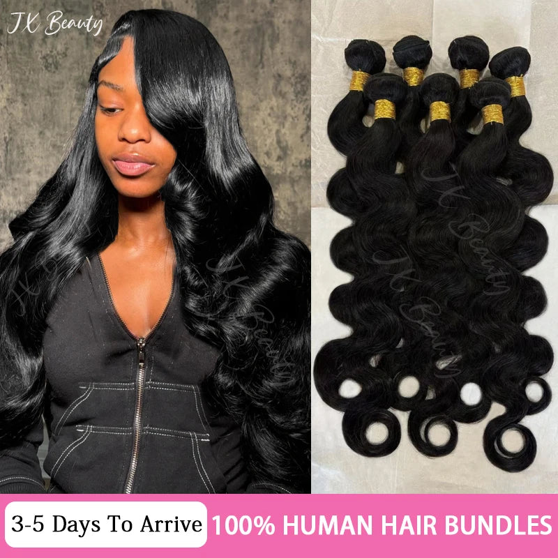 Body Wave Natural Color Human Hair Bundles Brazilian Hair Weavings Human Hair Bundles 1/3/4 Pieces For Women 22 24 26 inch