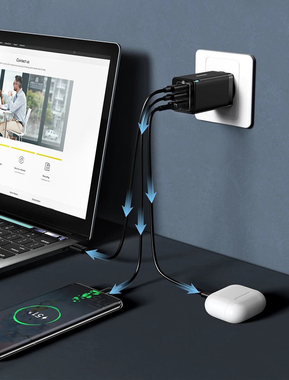 Baseus 65W GaN Charger Quick Charge Type C Phone Charger USB Charger Portable Fast Charger For Laptop iPhone 17 16 15 14 13