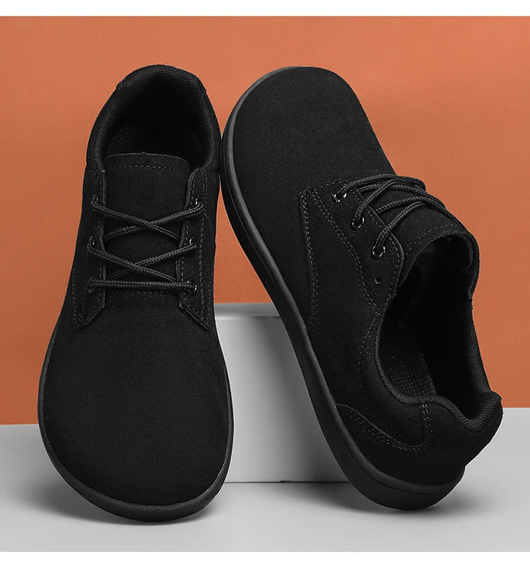 Wide Toe Barefoot Shoes for Men Outdoor Treking Sports Minimalist Walking Shoes Suede Waterproof Outdoor Men Travel Sneakers