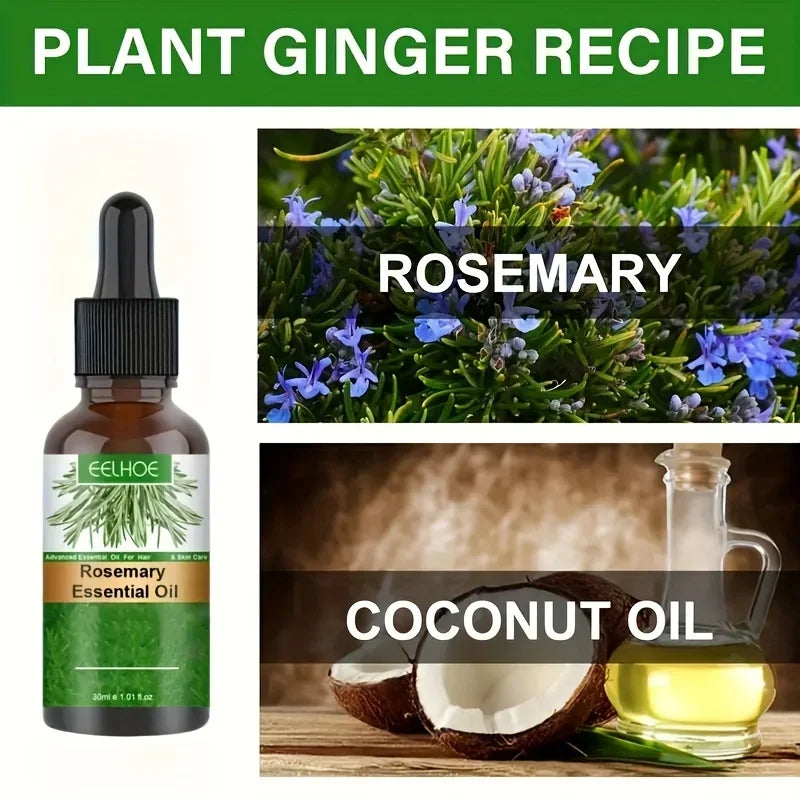 1.01oz Rosemary Hair Essential Oil Long Lasting Lightweight Rosemary Hair Essential Oil for Healthy Hair, with plant squalane