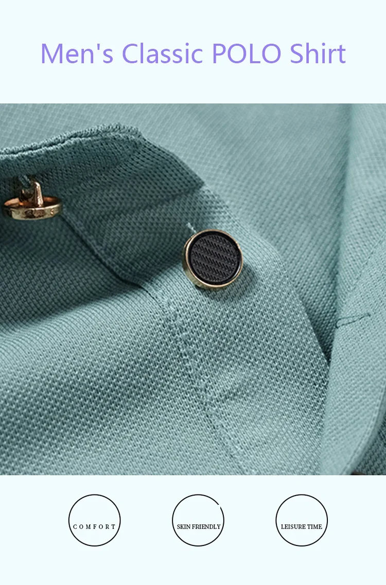 POLO shirt men's summer fashion ice silk quick drying short sleeved T-shirt solid color loose casual business collar top