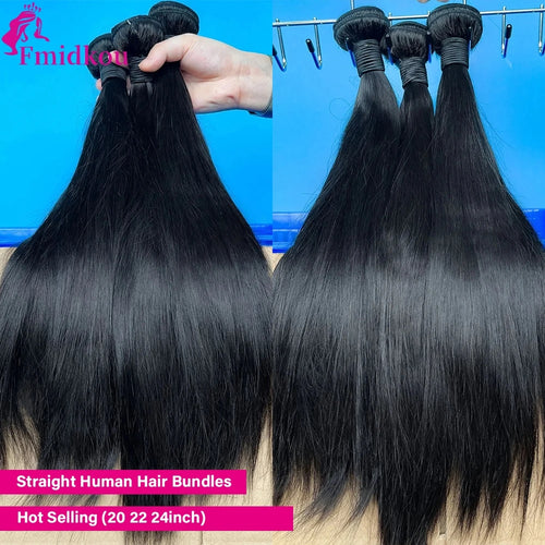 12A Bone Straight Human Hair Bundles Unprocessed Raw Hair Bundles Human Hair Brazilian Hair Weave Bundles Deals Natural Color