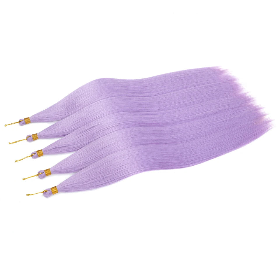 Synthetic Bone Straight Crochet Hair Extensions 30 Inch Hook Braids Ariel Straight Hair Weaving 1-3Pcs Purple Fake Hair Bundles