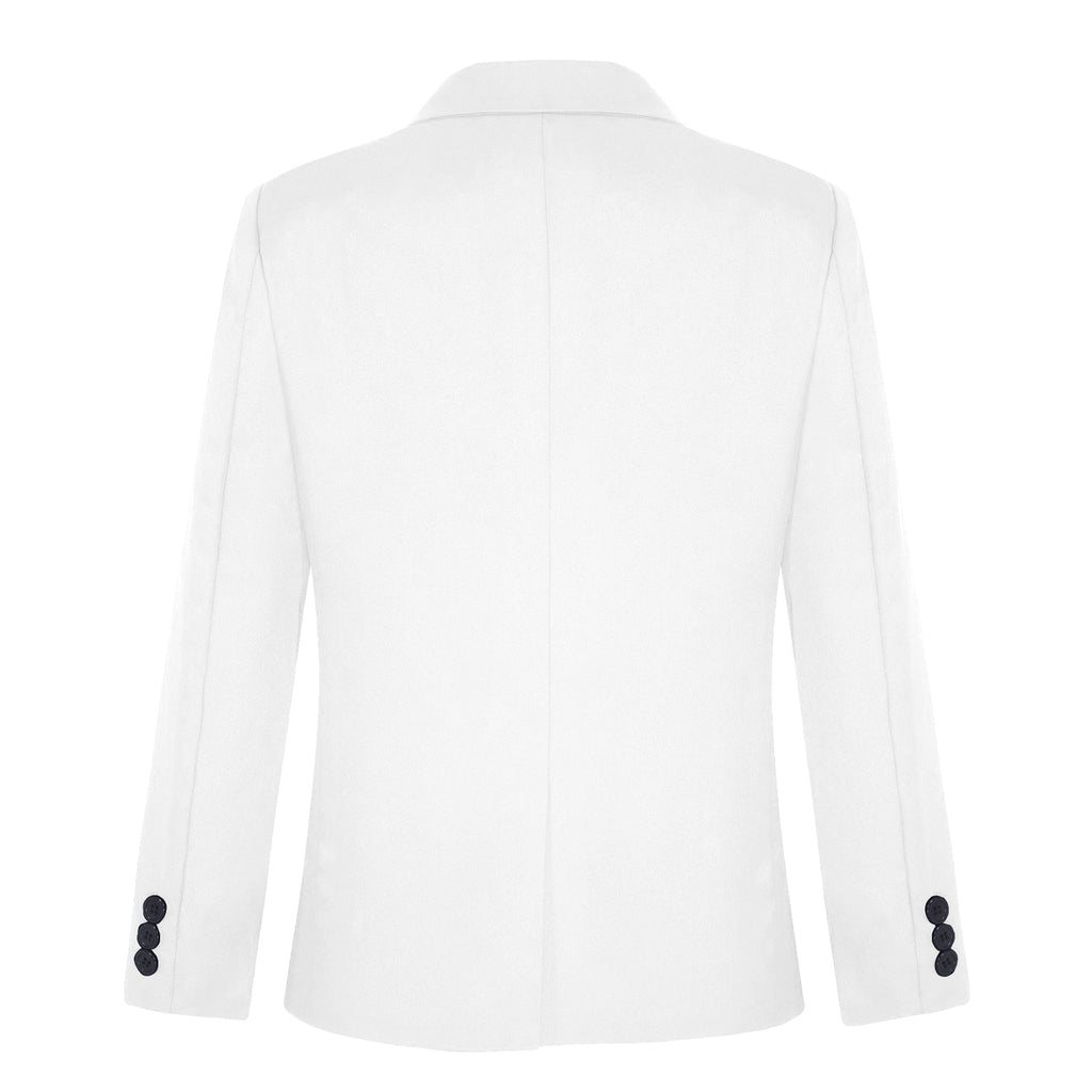 Boys Gentleman Blazer Notch Lapel Shoulder Pads Suit Coat Jacket Outerwear for Christmas Wedding Banquets Birthday Party Prom