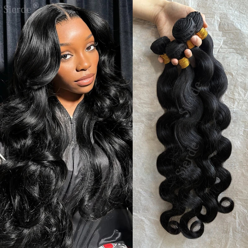 24 26 Inch Raw Body Wave Human Hair Bundles 1/3/4 Pcs Unprocessed Virgin Remy Hair Extensions Hair Weave Bundles for Women