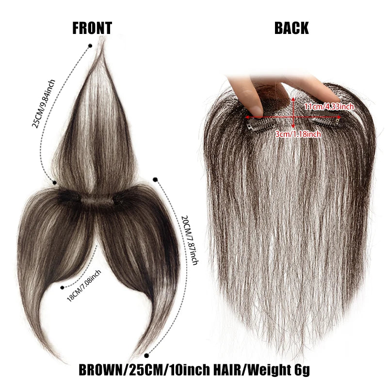 Human Hair Natural Forehead Fringes Hair Bangs 3D French Bangs Wig for Women Hair Pieces Head Curtain Piece Eight Shaped Bangs