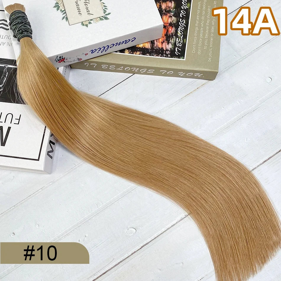 14A Bulk Human Hair Extensions bone Straight 100% Real Remy Highlights human hair braiding hair salon exclusive hair extensions