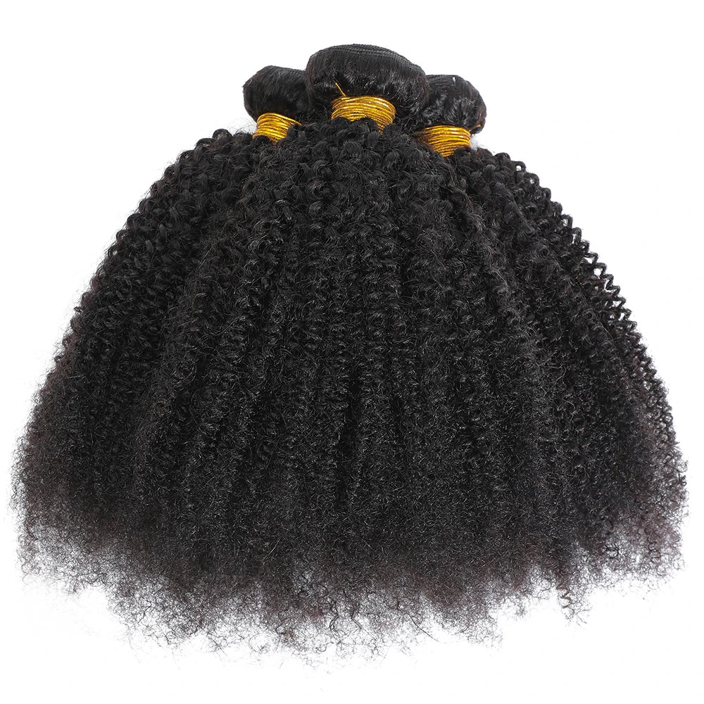 Brazilian Human Hair Bundles Afro Kinky Curly Bundles Human Hair Weaveing Remy Hair Extension For Women 1 2 3 Pcs Natural Color