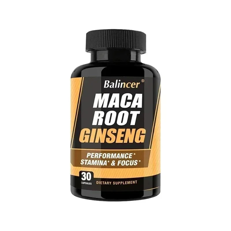 Maca Root Capsules 10000mg with Ginseng, Energy, Muscle, Mood,  Energy, Strength & Men's Health Support, Relieve Fatigue