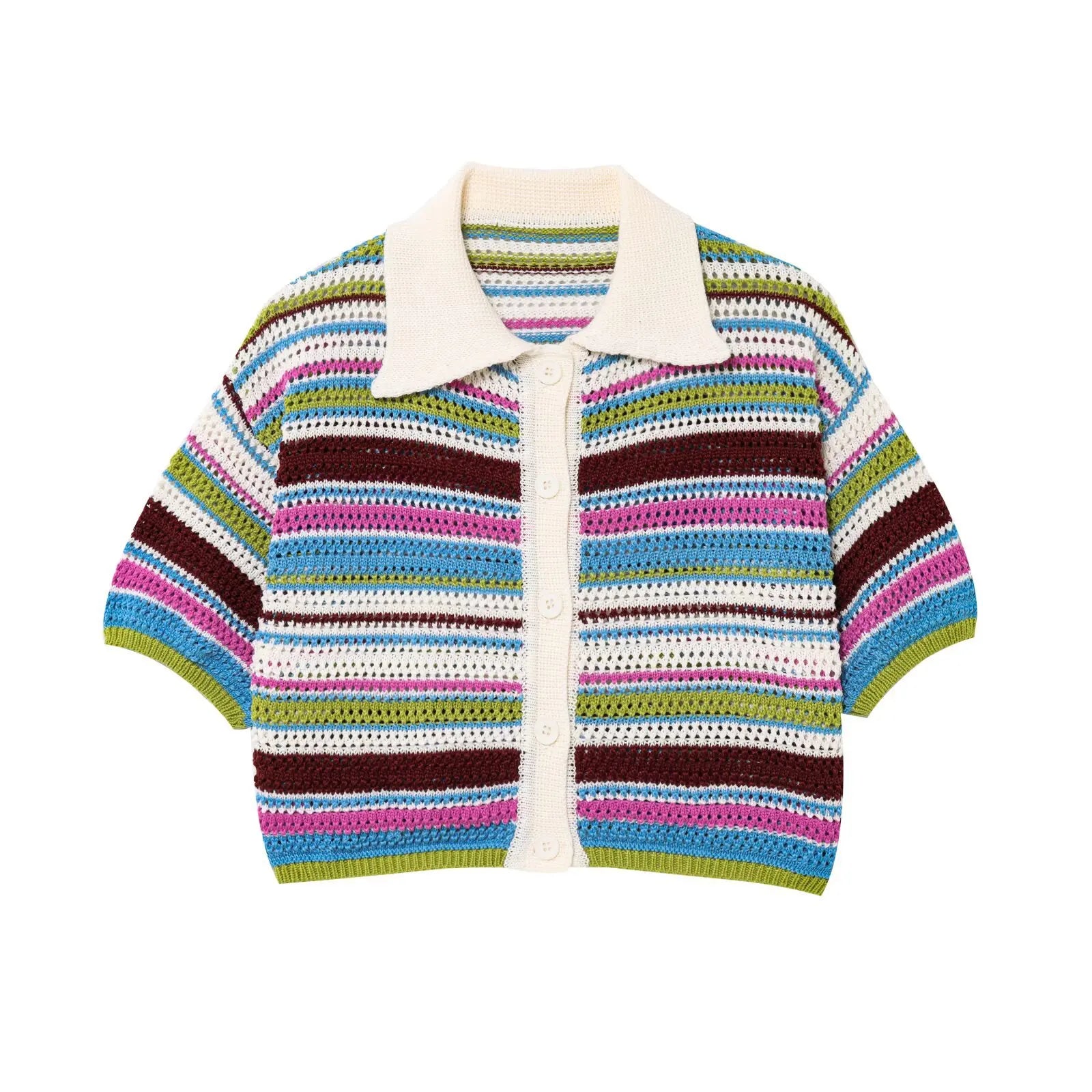 2025 Spring New POLO Shirt Collar Knitted Top Shorts Set