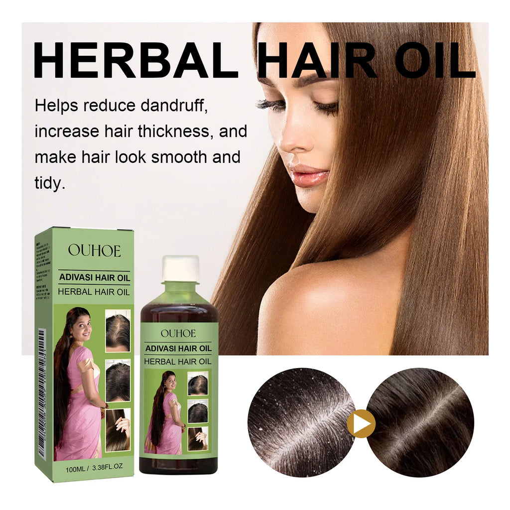 100ml Hair Growth Oil India Adivasi Herbal Hair Care Rosemary Repair Damaged Hydrate Moisturize Scalp Reduce Dandruff