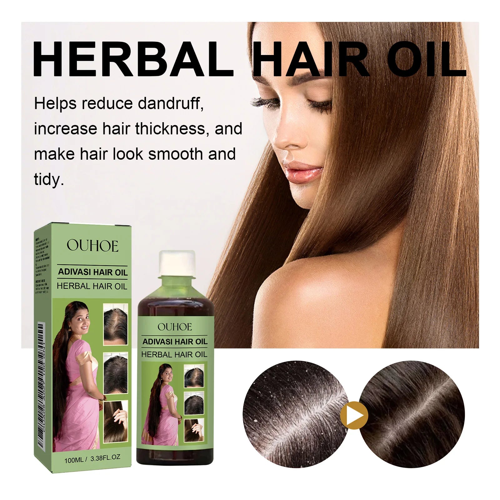100ml Hair Growth Oil India Adivasi Herbal Hair Care Rosemary Repair Damaged Hydrate Moisturize Scalp Reduce Dandruff