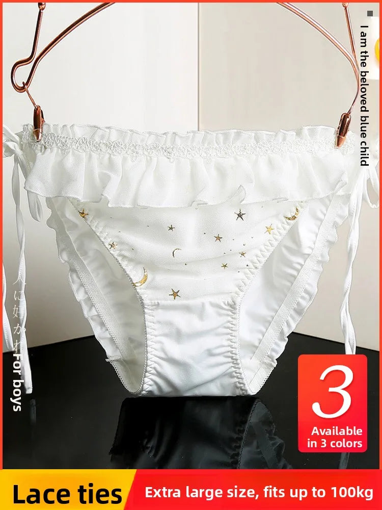 Men's Lace Sexy Underwear  Panties with Bow Tie Unisex Universal Comfortable Polyester Fiber Undergarments for Youth
