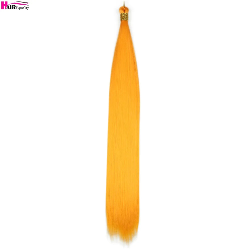 Bone Straight Braiding Hair 150g Silky Synthetic Hair For Box Braids Pre Stretched Ombre Crochet Braids Hair Extension