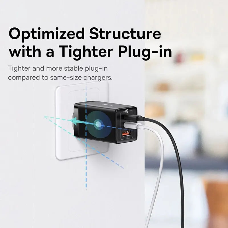 Baseus 65W GaN Charger Quick Charge Type C Phone Charger USB Charger Portable Fast Charger For Laptop iPhone 17 16 15 14 13