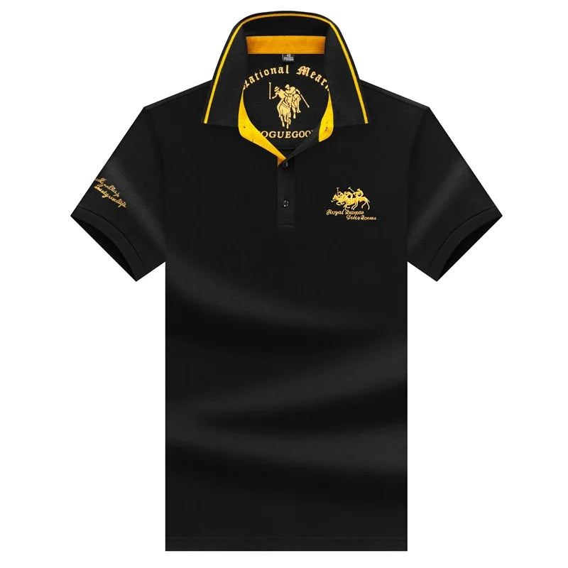 Men's Embroidered Casual Fashion Short Sleeved POLO Shirt Summer Comfortable Top