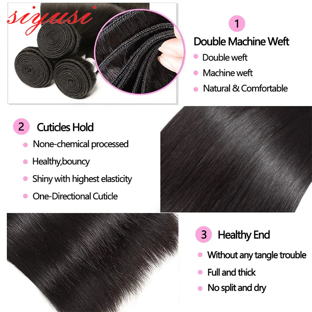 Brazilian Straight Hair Bundles 1/3/4 Pcs 100% Unprocessed Human Hair Straight Bundles Human Hair Extensions For Black Women