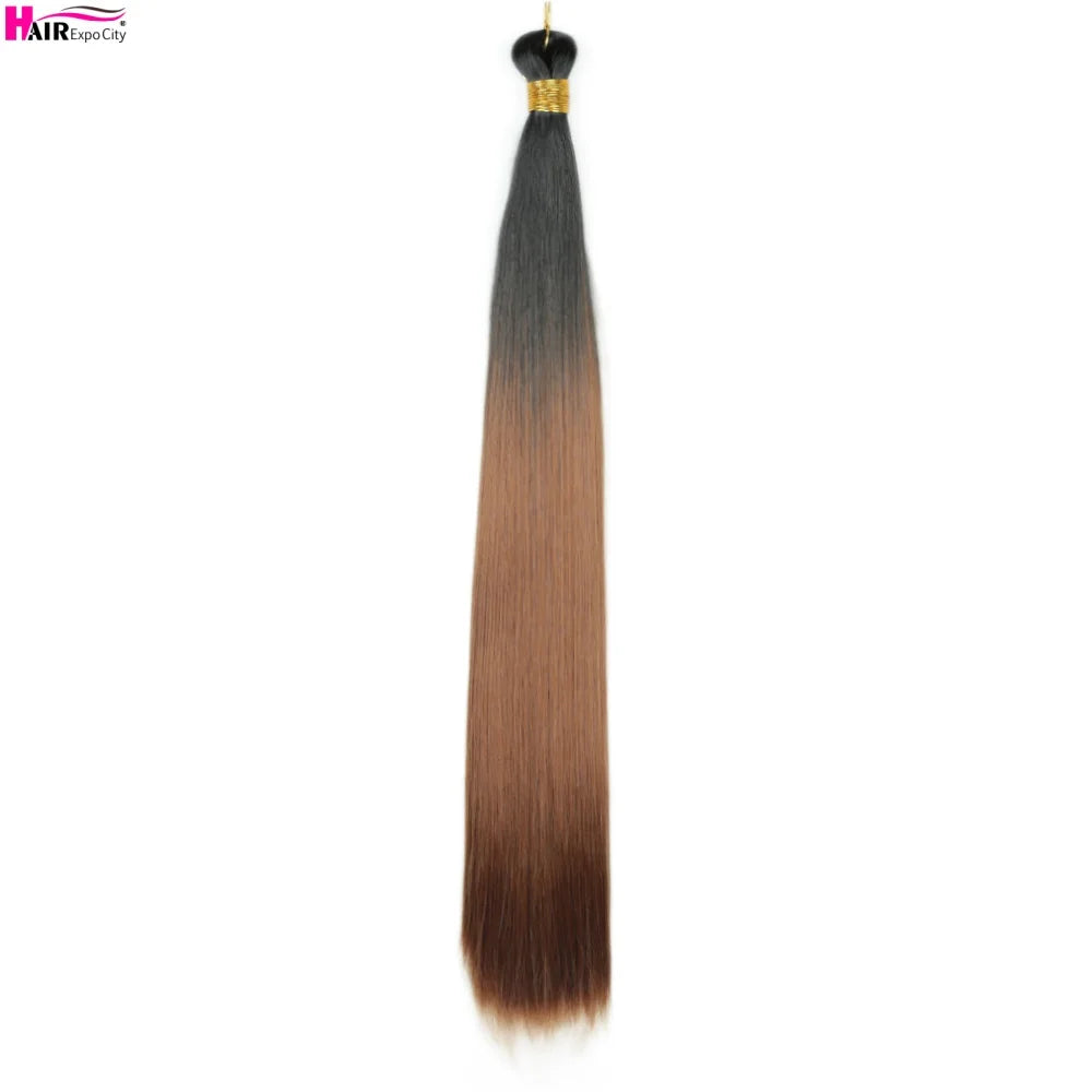 Bone Straight Braiding Hair 150g Silky Synthetic Hair For Box Braids Pre Stretched Ombre Crochet Braids Hair Extension