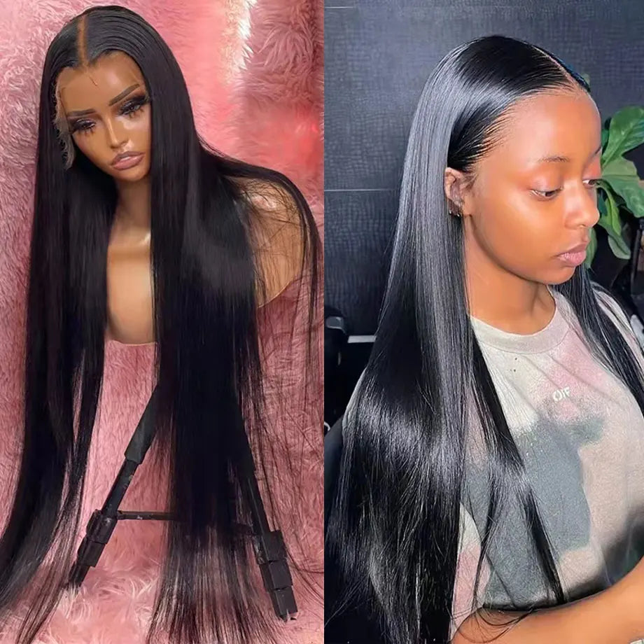 30 40 Inch Bone Straight 13x6 Hd Lace Frontal Human Hair Wig 13x4 Brazilian Pre Plucked Hair Wig Human Hair Wigs For Black Women