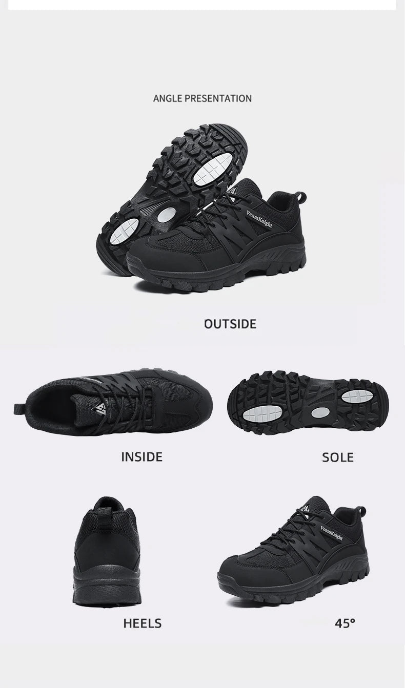 Men Casual Shoes Mountain Sneakers Antiskid Winter Fashion Leather Outdoor Off-Road Trail Running Footwear Low Top Spring Autumn