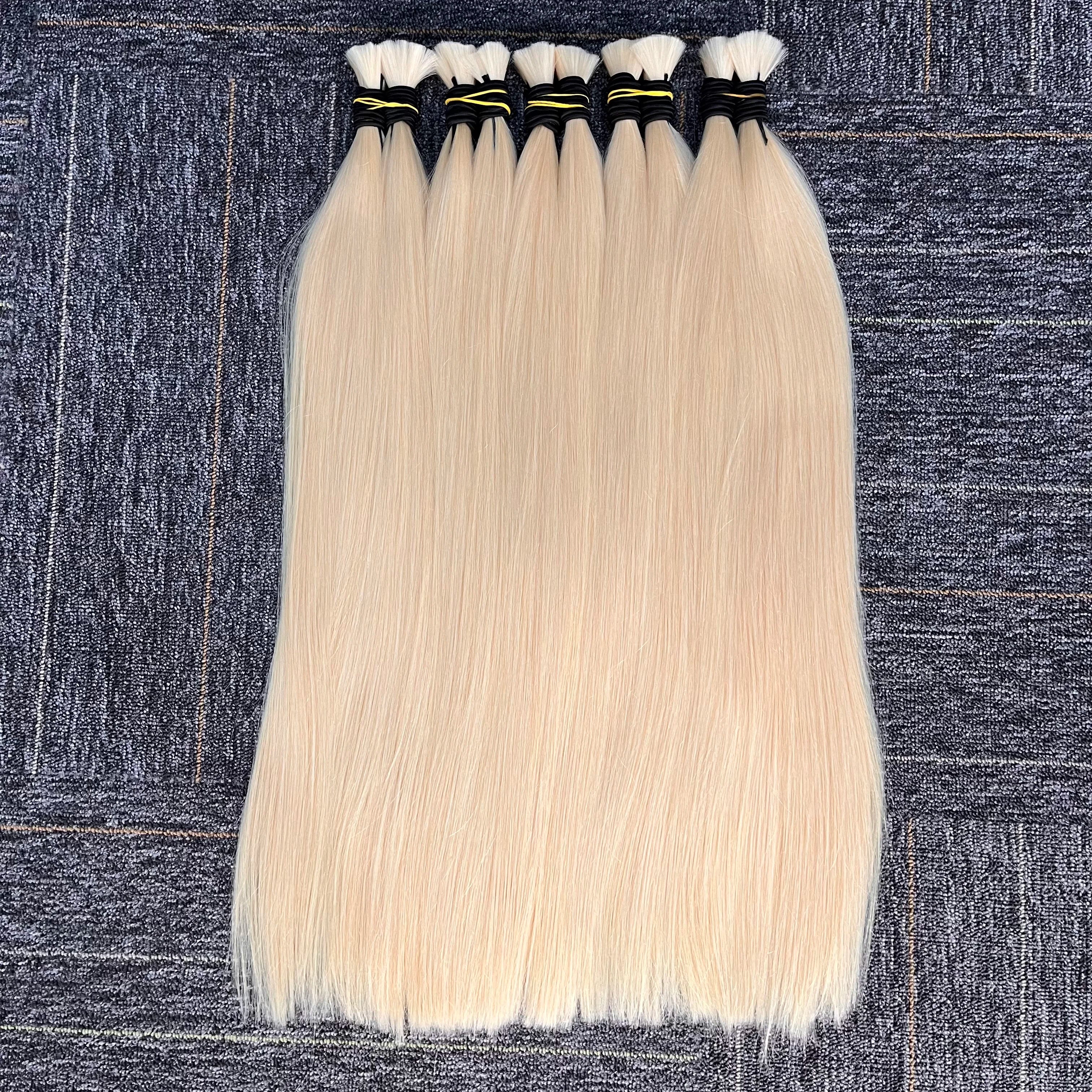 14A Bulk Human Hair Extensions bone Straight 100% Real Remy Highlights human hair braiding hair salon exclusive hair extensions