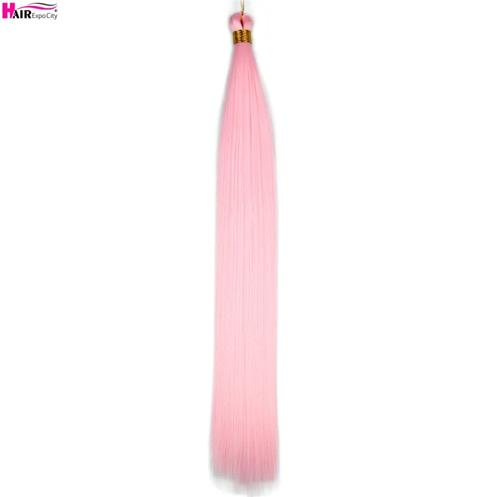 Bone Straight Braiding Hair 150g Silky Synthetic Hair For Box Braids Pre Stretched Ombre Crochet Braids Hair Extension