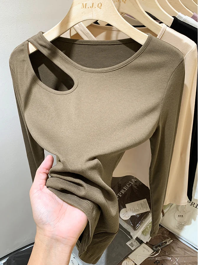 Summer Women T Shirt Girls T-Shirt Woman Clothes Tops Cotton Slim Tshirt Female Long Sleeve Crop Top Spring Tee Sexy Canale Y2k