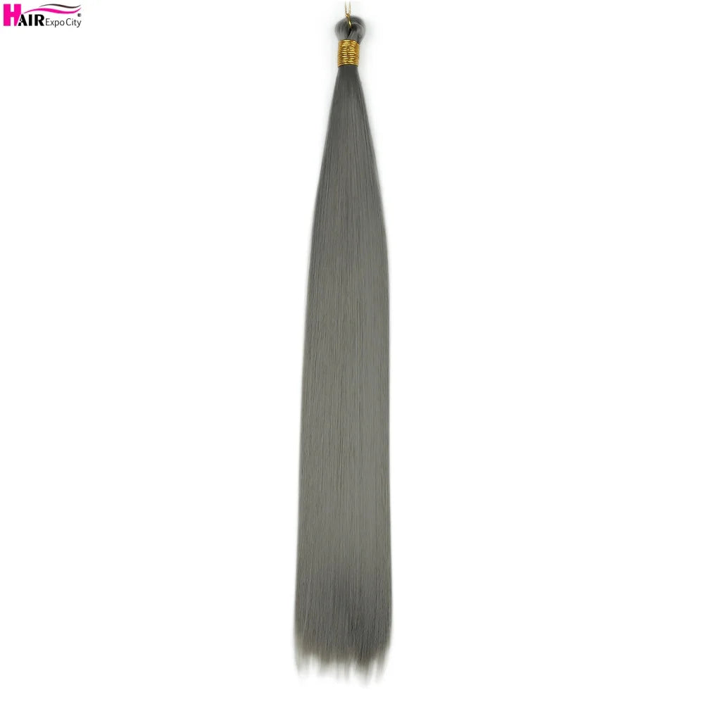 Bone Straight Braiding Hair 150g Silky Synthetic Hair For Box Braids Pre Stretched Ombre Crochet Braids Hair Extension