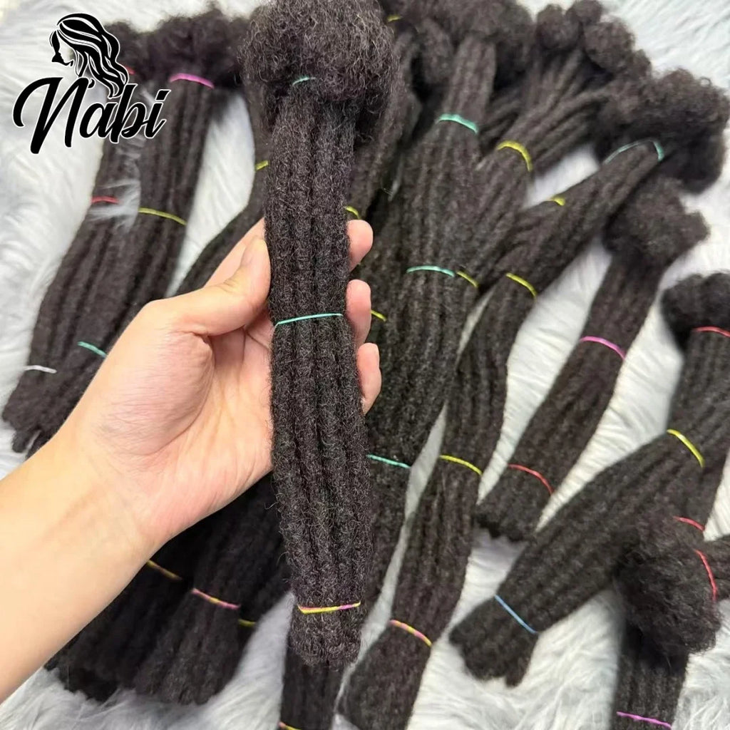 Nabi Original Dreadlocks Human Hair 6-20 inch 80 Strands Full-head Handmade Remy Human Hair Locs Extensions for Afro Men Women