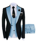 Men's Suit for Wedding 3 Pieces Blazer Vest and Pants Set Fitted Tuxedo for Groomsmen Adult Costume Summer Beach Wedding Parties