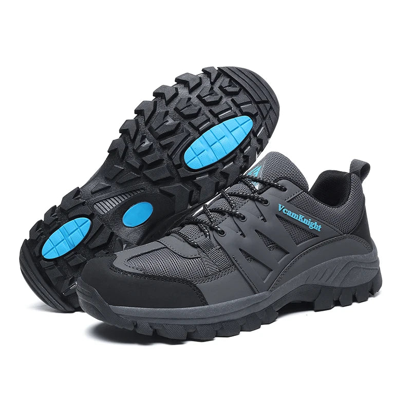 Men Casual Shoes Mountain Sneakers Antiskid Winter Fashion Leather Outdoor Off-Road Trail Running Footwear Low Top Spring Autumn