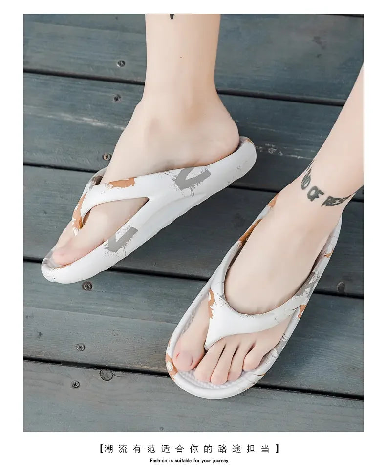 Fashion Daily Slippers for Men Anti Slip Soft Sole Lightweight Home Beach Outdoor Leisure Walking Footwear