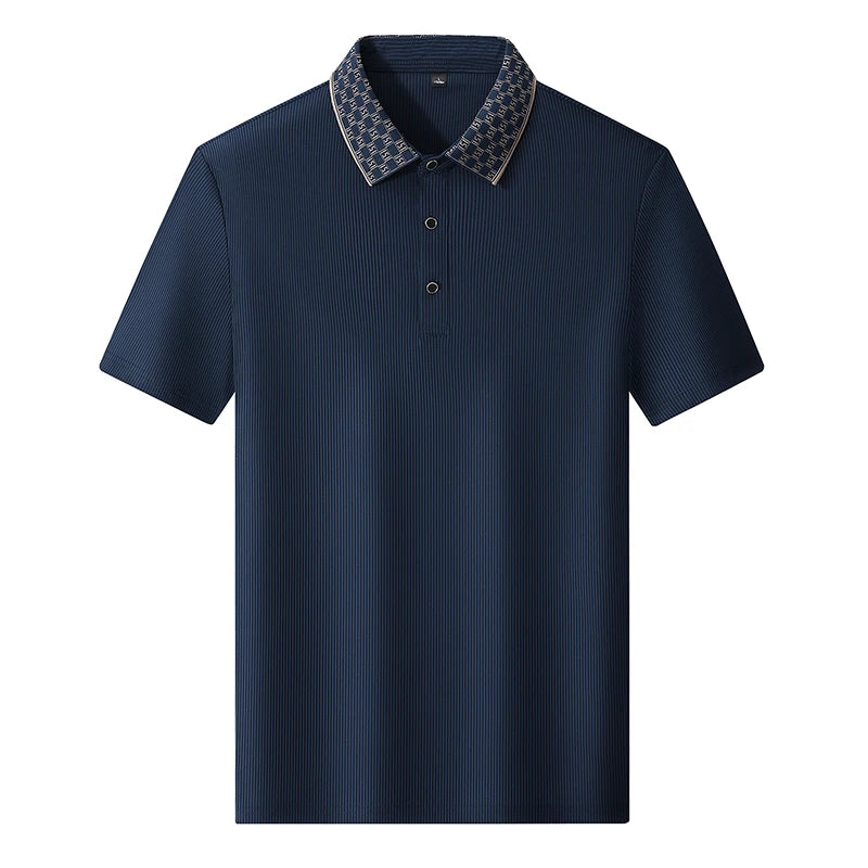 Polo Shirt Men 7xl 8xl 9xl Summer 2025 New High Quality Mens Short-Sleeved Polo Shirt Ice Silk Men's Business Casual Polo Shirt