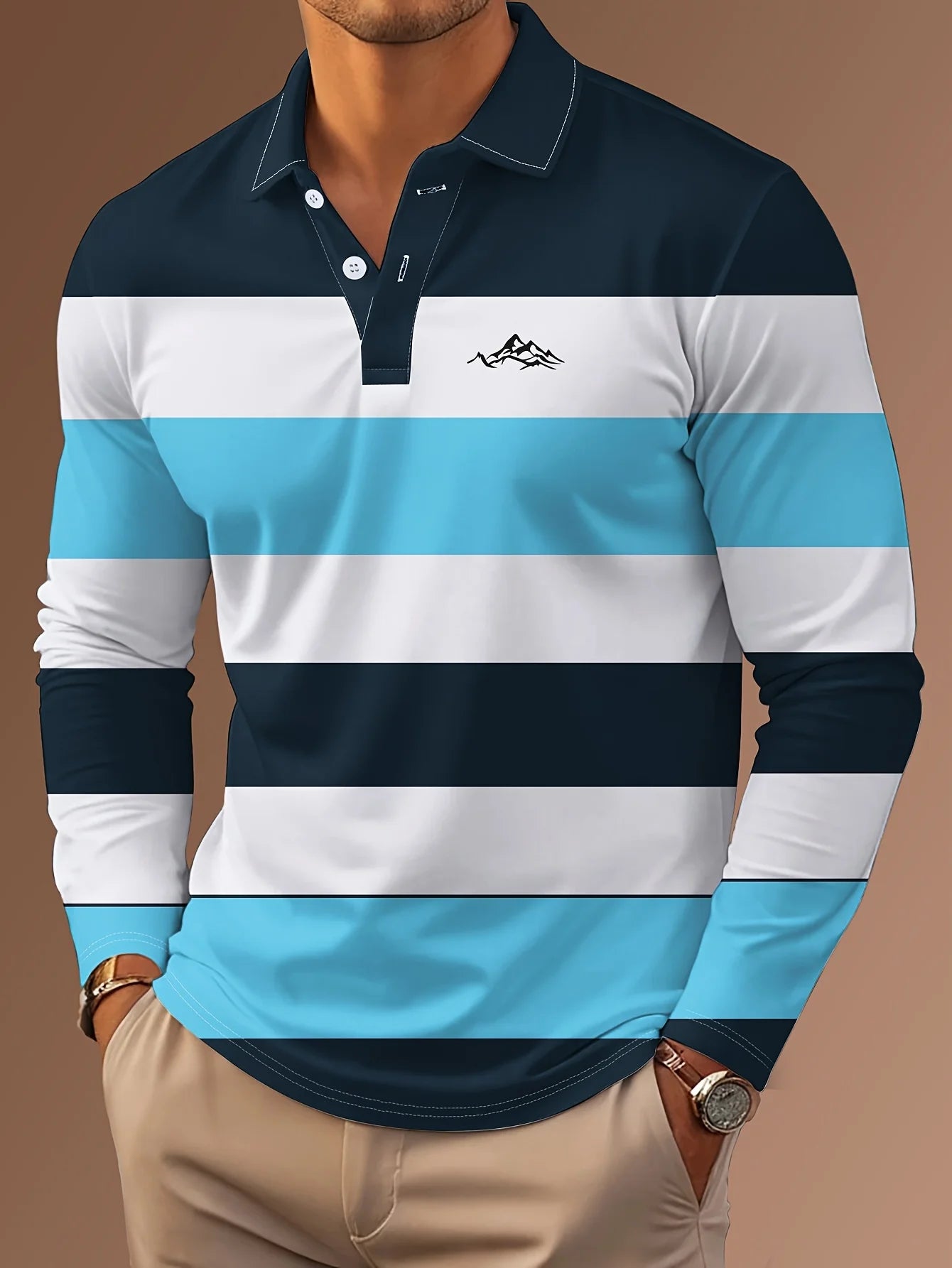 The new men's POLO shirt for Spring and Autumn 2025 is casual fashionable skin-friendly and soft with 3D printing