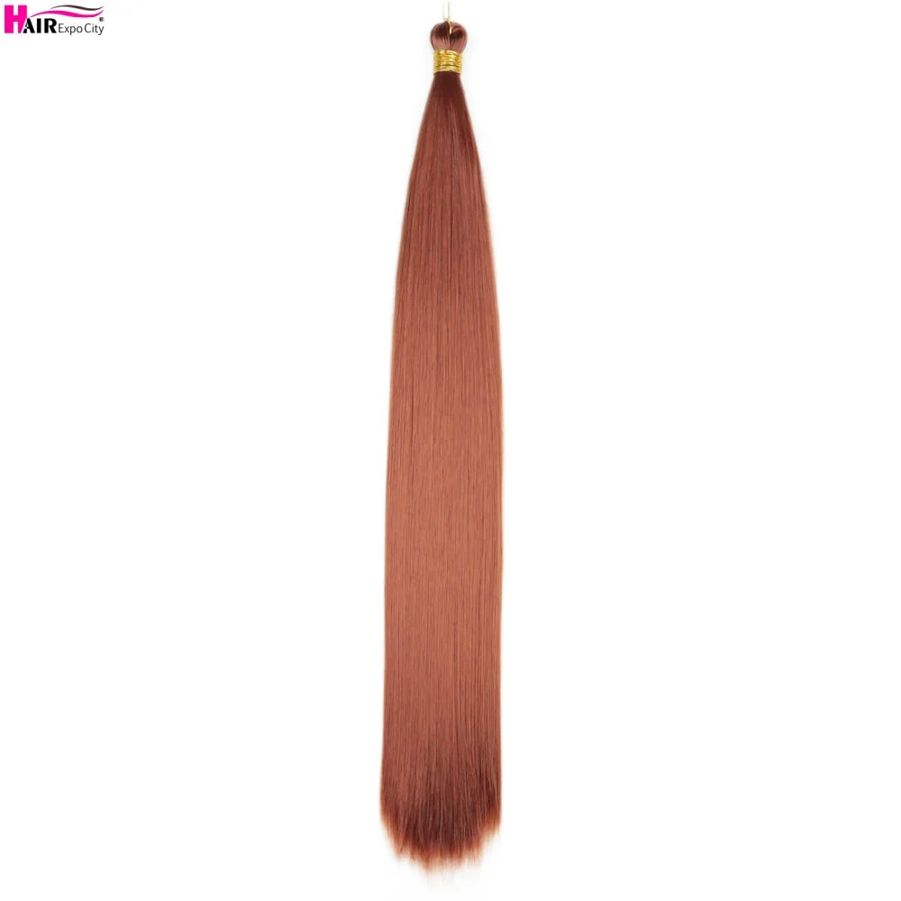 Bone Straight Braiding Hair 150g Silky Synthetic Hair For Box Braids Pre Stretched Ombre Crochet Braids Hair Extension